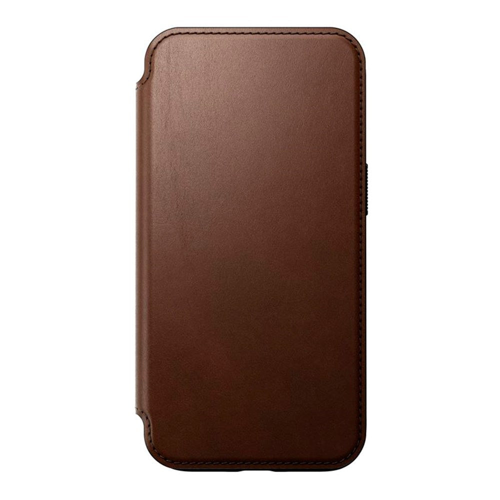 iPhone 15 Nomad Modern Leather Folio Case - MagSafe Compatible - Brown