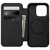 iPhone 15 Pro Nomad Modern Leather Folio Case - MagSafe Compatible - Black