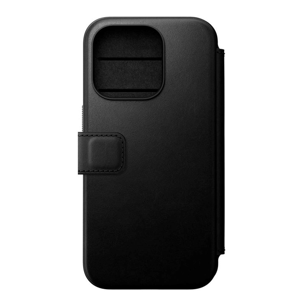 iPhone 15 Pro Nomad Modern Leather Folio Case - MagSafe Compatible - Black