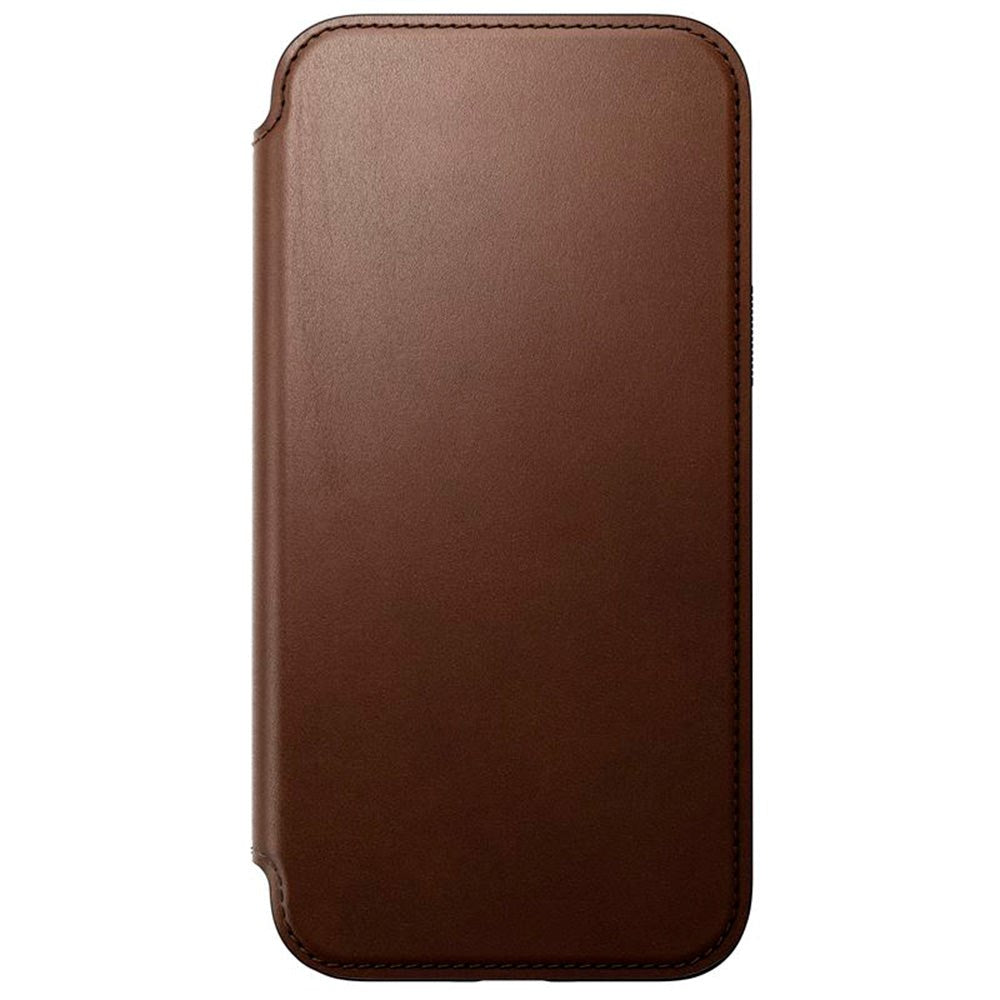 iPhone 15 Pro Max Nomad Modern Leather Folio Case - MagSafe Compatible - Brown