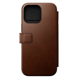 iPhone 16 Pro Max Nomad Modern Leather Folio Case - MagSafe Compatible - Brown