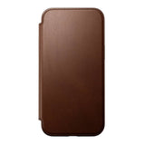 iPhone 16 Plus Nomad Modern Leather Folio Case - MagSafe Compatible - Brown