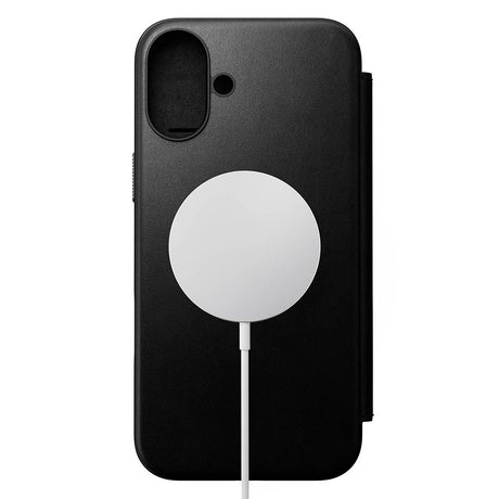 iPhone 16 Plus Nomad Modern Leather Folio Case - MagSafe Compatible - Black