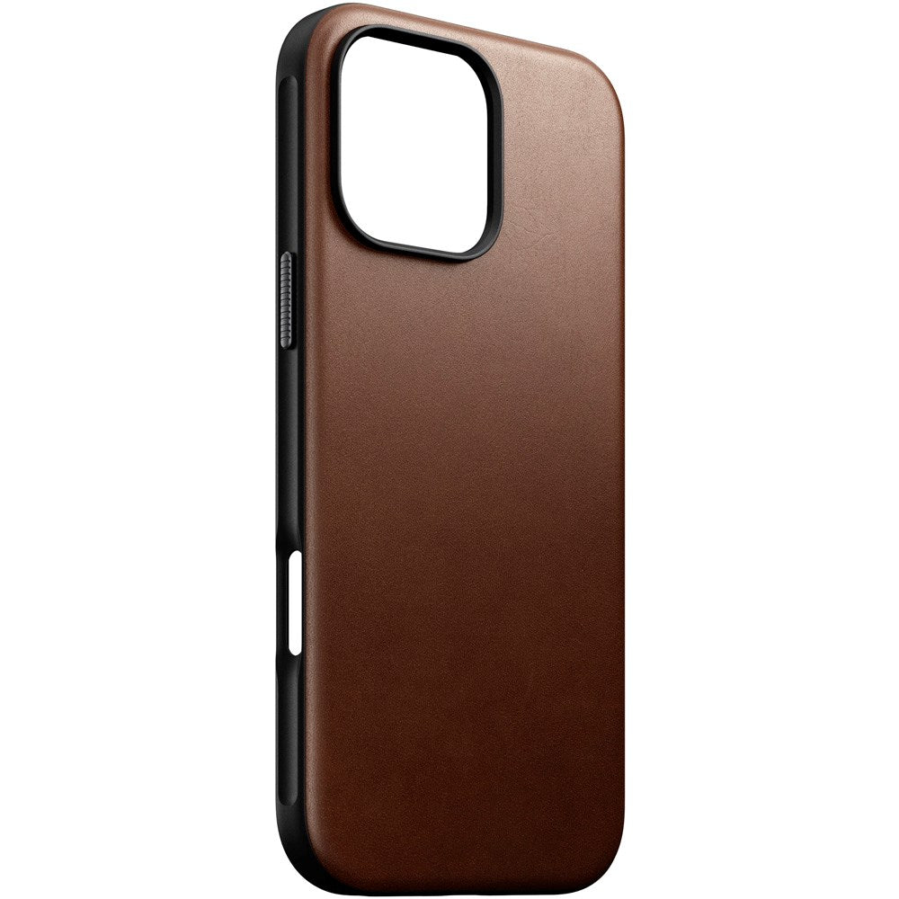 iPhone 16 Pro Max Nomad Modern Leather Case - MagSafe Compatible - Brown