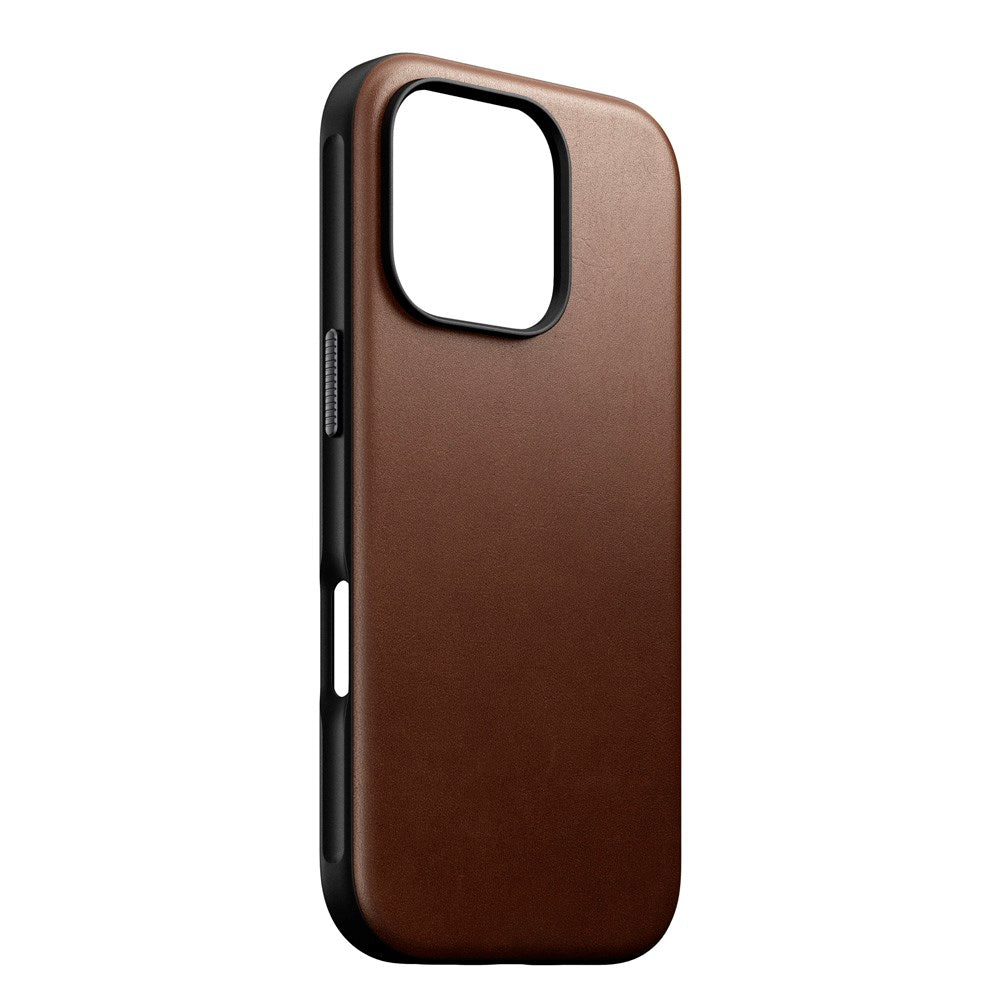 iPhone 16 Pro Nomad Modern Leather Case - MagSafe Compatible - Brown