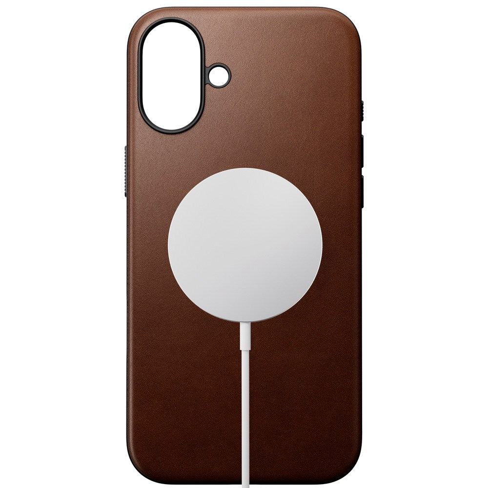 iPhone 16 Plus Nomad Modern Leather Case - MagSafe Compatible - Brown