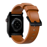 Nomad Apple Watch (42/44/SE/45/46/49mm) Modern Band Strap - English Tan / Black Hardware