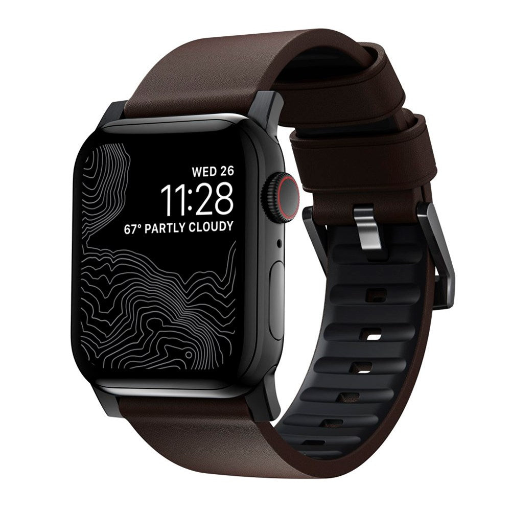 Nomad Apple Watch (42/44/SE/45/46/49mm) Active Band Pro Strap - Classic Brown / Black Hardware