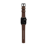 Nomad Apple Watch (38/40/SE/41/42mm) Modern Horween Band Strap - Rustic Brown / Black Hardware