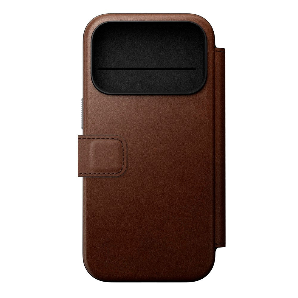 Nomad iPhone 17 Pro Modern Leather Folio Case - MagSafe Compatible - Brown