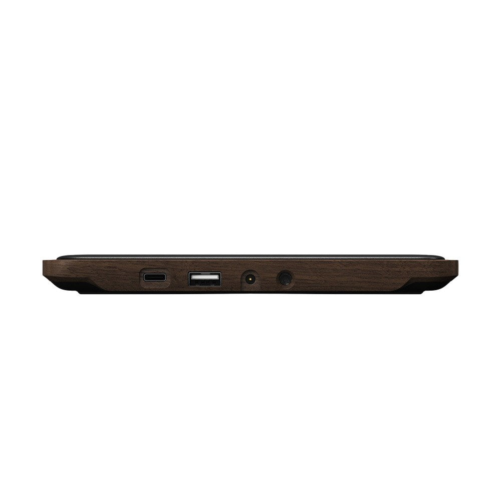 Nomad Base Station Hub Edition w. 10W Wireless Charger & USB-C / USB-A Port - Brown / Black