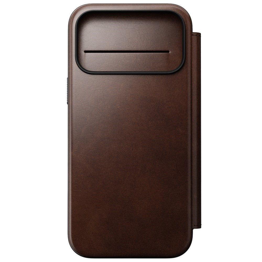 iPhone 18 Pro Nomad Modern Horween Leather Folio Case - MagSafe Compatible - Rustic Brown