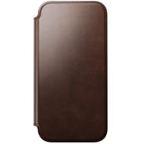 iPhone 18 Pro Nomad Modern Horween Leather Folio Case - MagSafe Compatible - Rustic Brown
