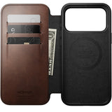 iPhone 18 Pro Max Nomad Modern Horween Leather Folio Case - MagSafe Compatible - Rustic Brown