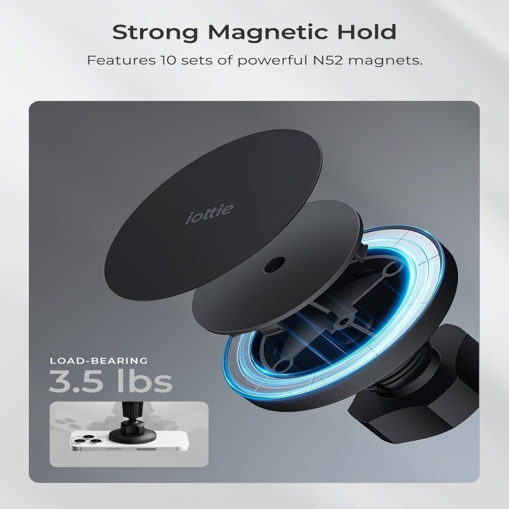 iOttie iTap 3 Car Vent Mount with Magnetic Ring - MagSafe Compatible - Black
