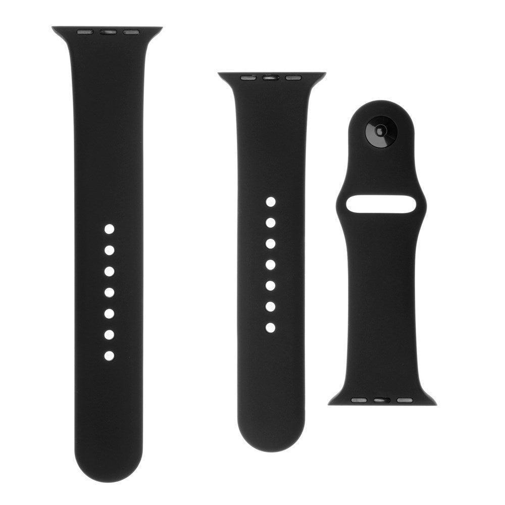 Fixed Apple Watch (42 / 44 / 45 / SE / 49mm) Silicone Strap Set - Black