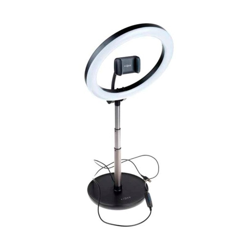 Fixed LED Ring Light Tripod Mobile Holder - Black