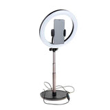 Fixed LED Ring Light Tripod Mobile Holder - Black