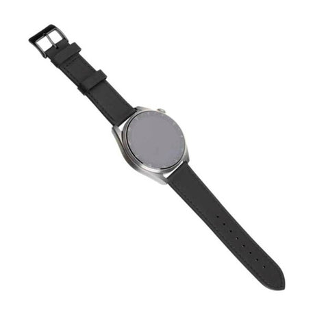 Fixed Universal Smartwatch Genuine Leather Strap (22mm) - Black