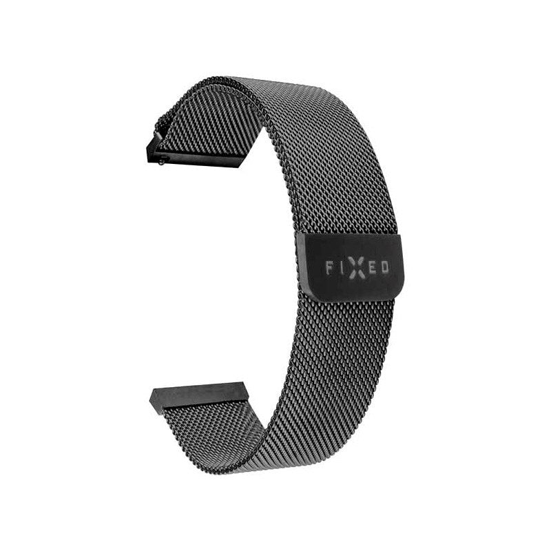 Fixed Universal Smartwatch Mesh Metal Strap (20mm) - Black