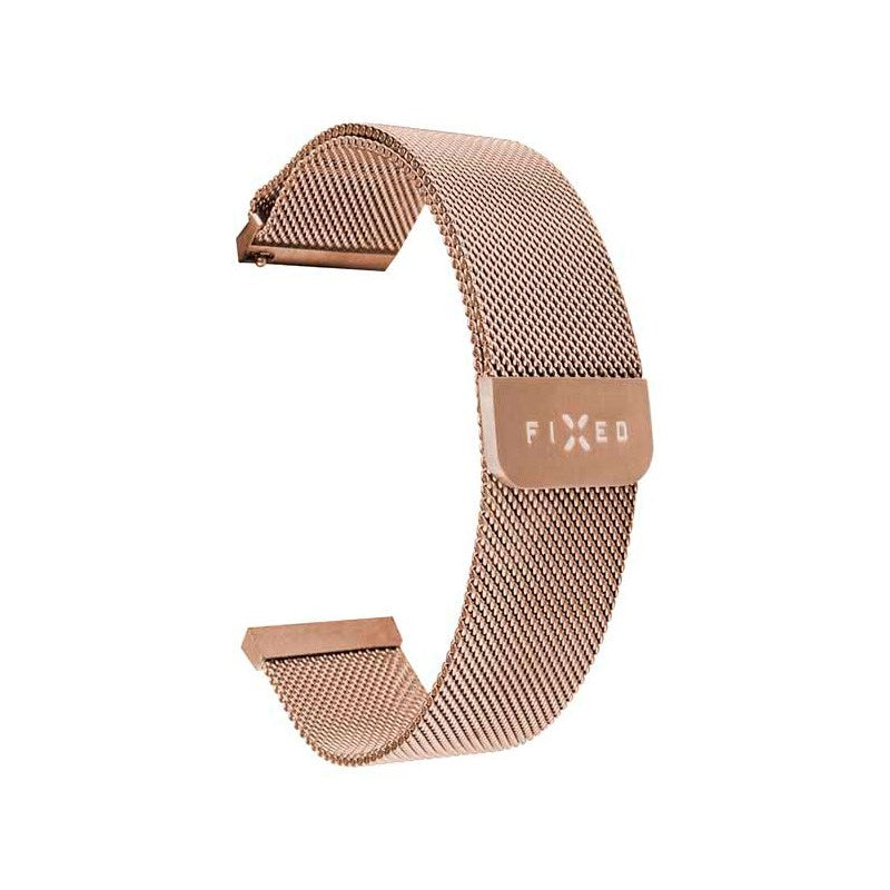 Fixed Universal Smartwatch Mesh Metal Strap (20mm) - Rose Gold