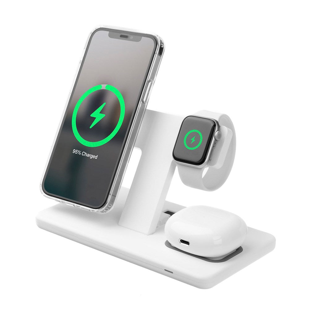 Fixed MagPowerstation 3-in-1 30W Wireless Charger - MagSafe Compatible - White