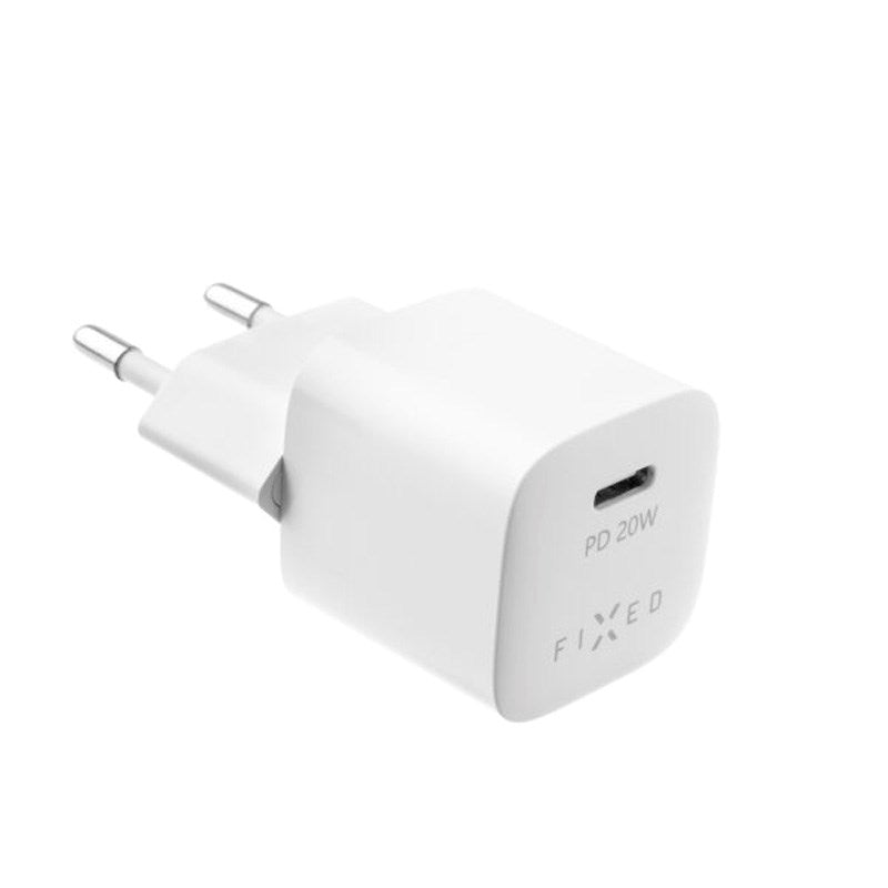 Fixed Mini Wall Charger with 1x USB-C / 1x USB-C Cable 20W - 1m - White