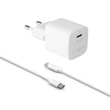 Fixed 30W USB-C PD Fast Wall Charger with USB-C to USB-C Cable - White