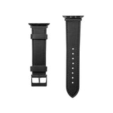Apple Watch (38 / 40 / SE / 41 / 42mm) Fixed Genuine Leather Strap - Black