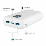 Fixed Zen 20 2 x USB-A 1 x USB-C PD 20W Power Bank 20,000 mAh - White