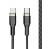 Fixed Metal USB-C to USB-C PD Cable 100W - 50cm - Black