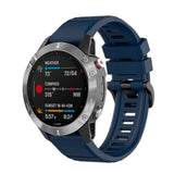 Fixed Universal Garmin 22mm Silicone Strap w. QuickFit - Dark Blue