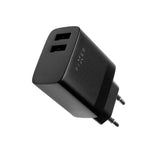Fixed Wall Charger with 2x USB-A / 1x USB-C Cable 17W - 1m - Black