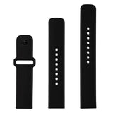 Fixed Universal Smartwatch Sporty Silicone Strap (22mm) - Black