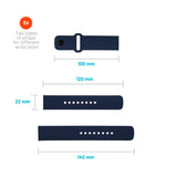 Fixed Universal Smartwatch Sporty Silicone Strap (22mm) - Blue
