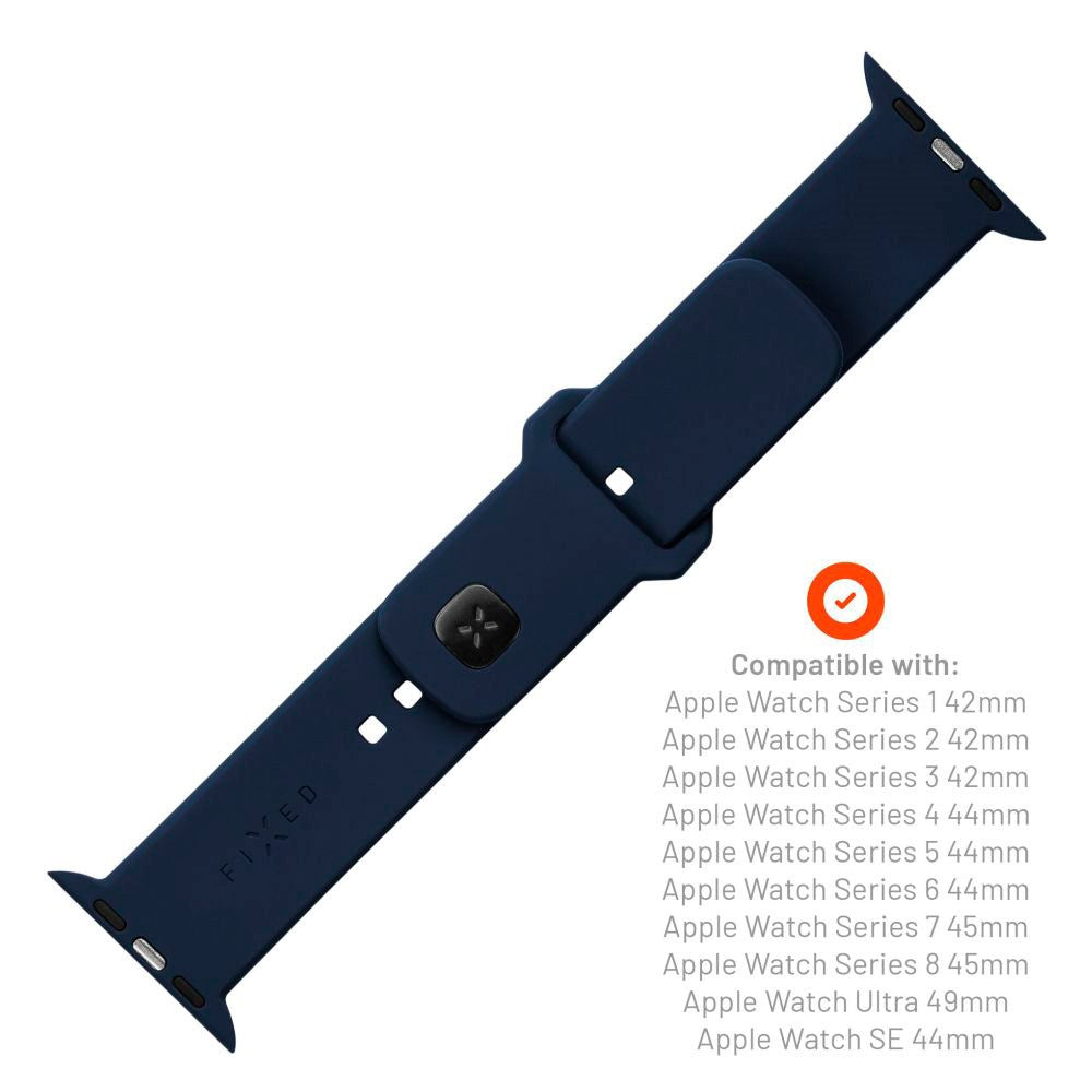 Fixed Apple Watch (42/44/SE/45/46/49mm) Sporty Silicone Strap Set - Blue