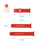 Fixed Apple Watch (38/40/SE/41/42mm) Sporty Silicone Strap Set - Red