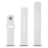 Fixed Apple Watch (42/44/SE/45/46/49mm) Sporty Wide Silicone Strap Set - White