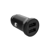 Fixed Mini Car Charger 2x USB-A / 1x USB-C Cable 15W - 1m - Black