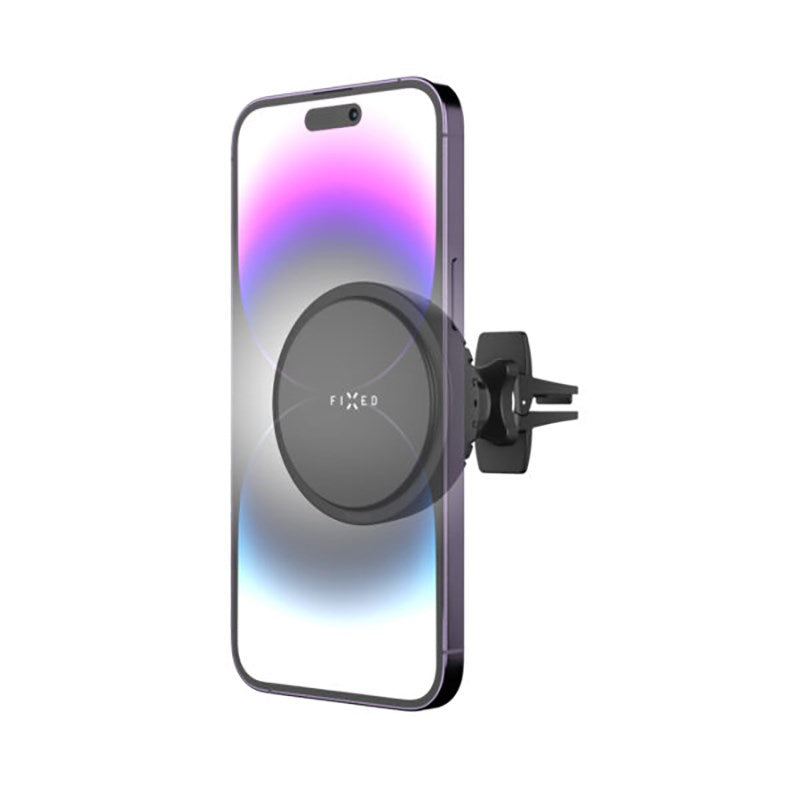 Fixed MagCool Magnetic Phone Holder for Car w. Wireless Charging 15W - MagSafe Compatible - Black