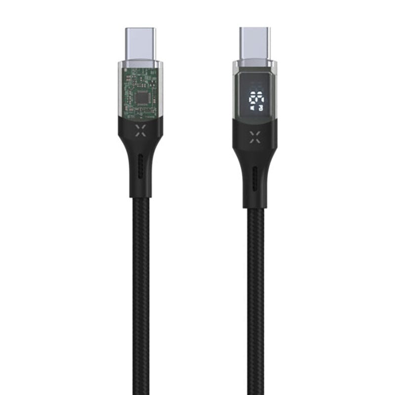 Fixed LED Display USB-C to USB-C PD Cable 100W - 1.2m - Black