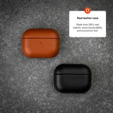 Fixed AirPods (3rd gen.) Genuine Leather Case - Black