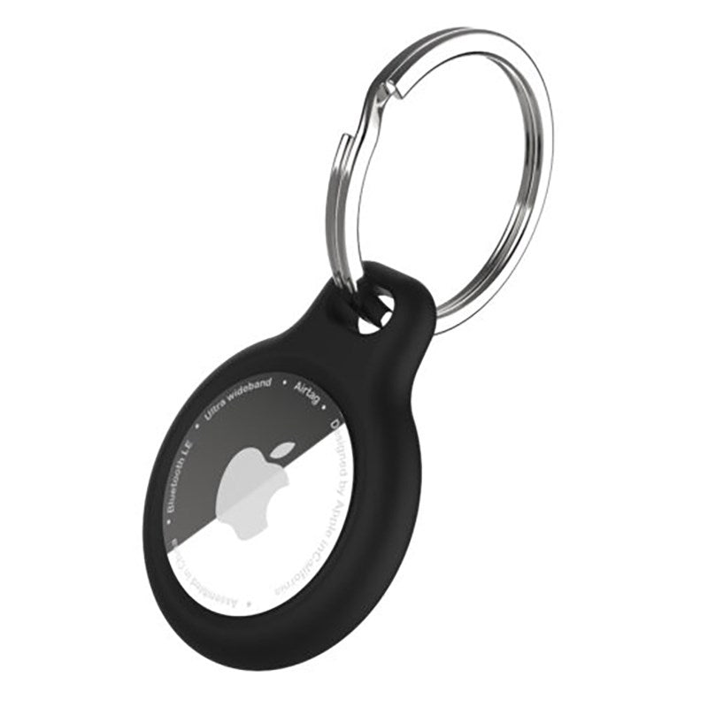 Fixed Apple Airtag Silky Case w. Keychain - Black