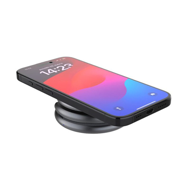 Fixed MagFlex Round Foldable 3-in-1 Wireless Charger - Phone / Headphones / Smartwatch - MagSafe Compatible - Grå