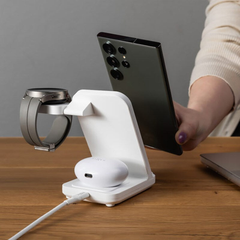 Fixed Wireless 3-in-1 Charging Station for Samsung - White