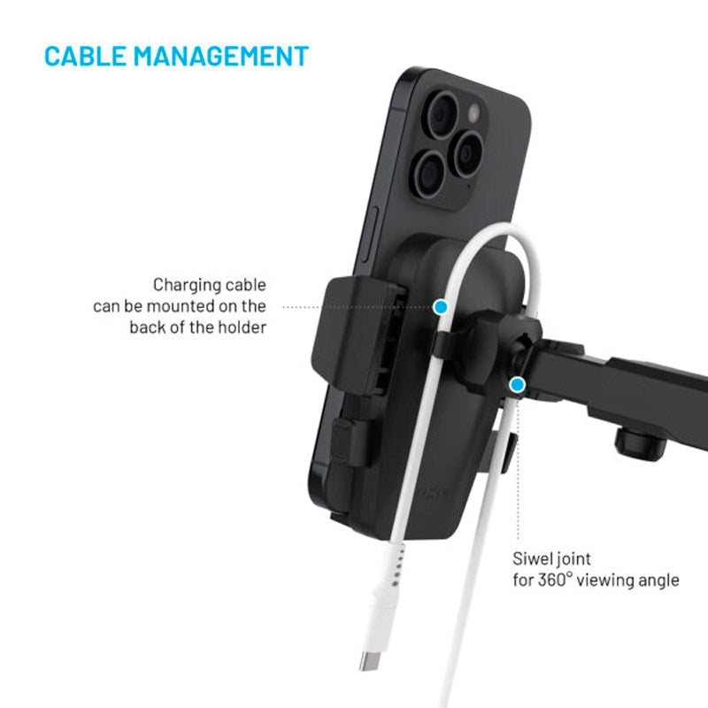 Fixed Iconiq XXL (Max. Mobile Width: 5.3 - 8.3 cm) Dashboard / Windshield Phone Holder - Black