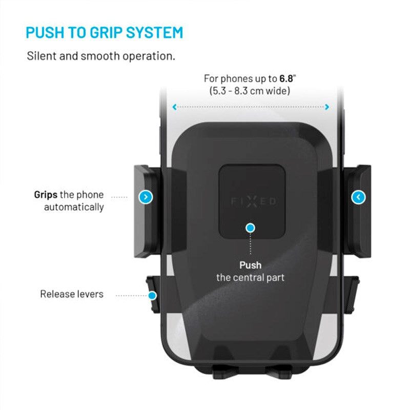 Fixed Iconiq Flex XL (Max. Mobile Width: 5.3 - 8.3 cm) Dashboard / Windshield Phone Holder - Black