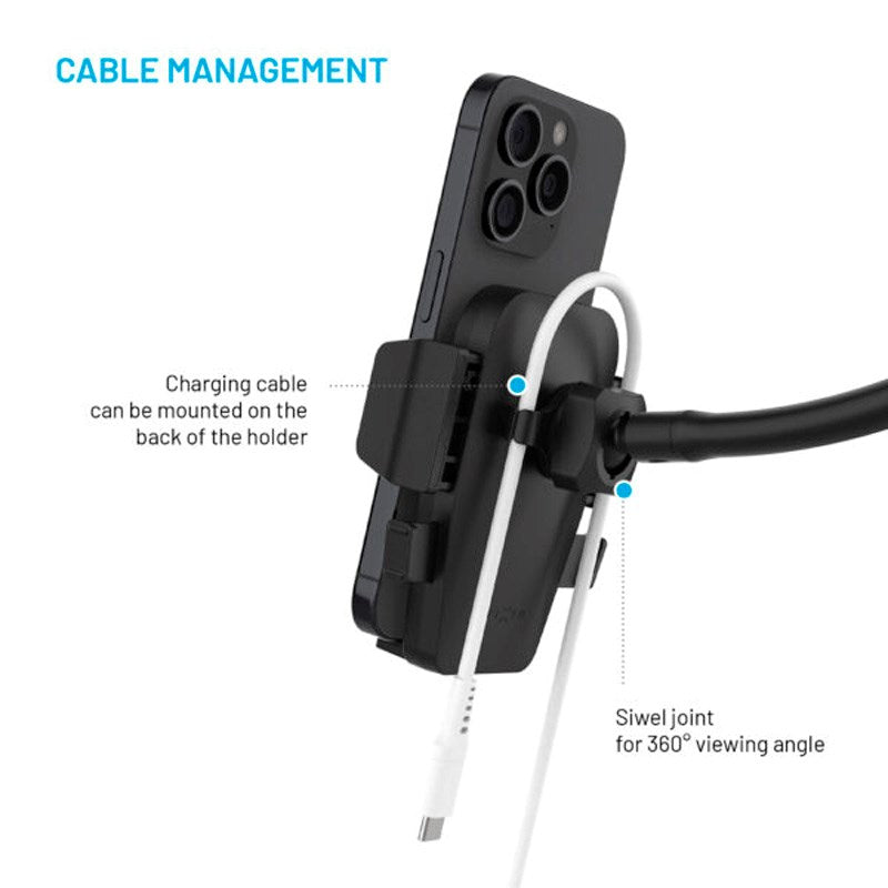 Fixed Iconiq Flex XL (Max. Mobile Width: 5.3 - 8.3 cm) Dashboard / Windshield Phone Holder - Black