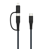 Fixed 2-in-1 60W USB-C to Lightning Cable 2m - Black