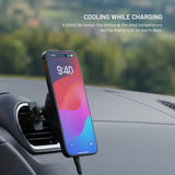 Fixed Magnetic Car Phone Holder - 15W Wireless Charging - MagSafe / Qi2 Compatible - Black